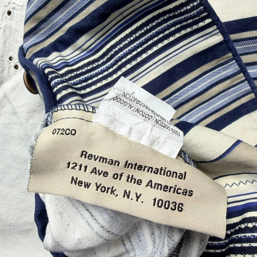 Set of 2 Columbia Blue Ticking Stripe Pillow Shams 20x34 Coastal Beachy Nautical